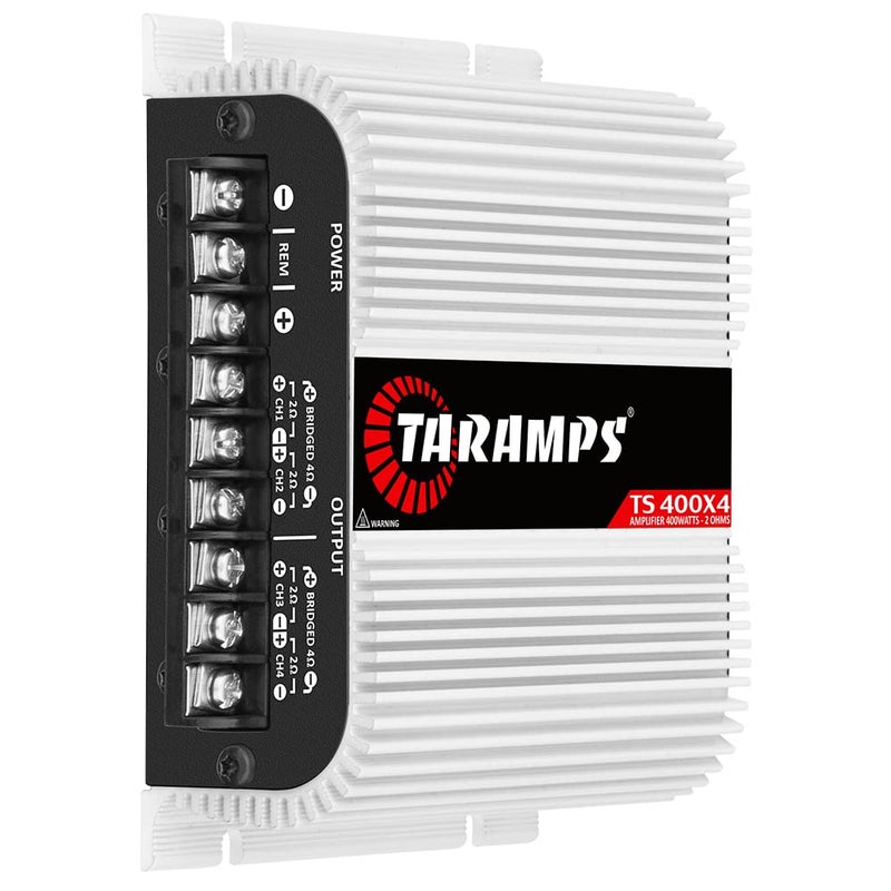 Taramp's تارامبس TS 400x4 400 واط RMS 4 قنوات مضخم صوت السيارة كامل النطاق، 2 قنوات موصولة، إدخال RCA فئة D، قوة الإخراج، نظام مضخم صوت متعدد القنوات، صغير - TS400X4 - Image 2